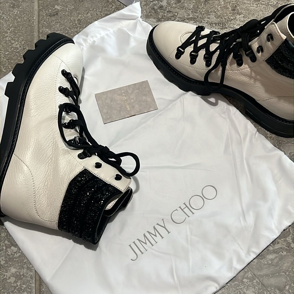 Jimmy Choo White Eshe Boots a Limited Edition, NWT, Size 39.5 - Picture 5 of 16